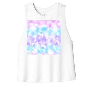 Cotton Candy Tie Dye Women's Racerback Cropped Tank