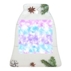 Cotton Candy Tie Dye Ceramic Bell Ornament