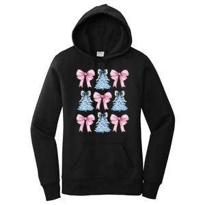 Chinoiserie Christmas Tree Coquette Bow Grandmillennial Women's Pullover Hoodie