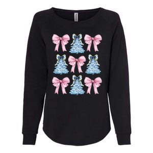 Chinoiserie Christmas Tree Coquette Bow Grandmillennial Womens California Wash Sweatshirt