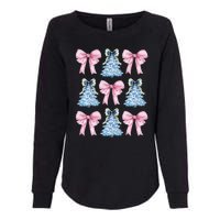 Chinoiserie Christmas Tree Coquette Bow Grandmillennial Womens California Wash Sweatshirt