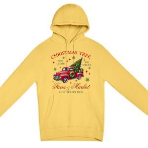 Coquette Christmas Tree Red Truck Farm & Market Xmas Pajamas Premium Pullover Hoodie