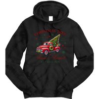 Coquette Christmas Tree Red Truck Farm & Market Xmas Pajamas Tie Dye Hoodie