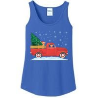 Chihuahua Christmas Tree Truck Vintage Christmas Truck Gift Ladies Essential Tank