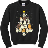 Cats Christmas Tree Kids Sweatshirt