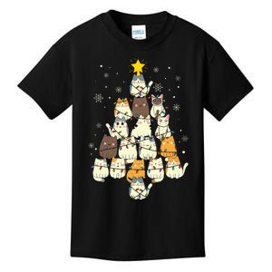 Cats Christmas Tree Kids T-Shirt