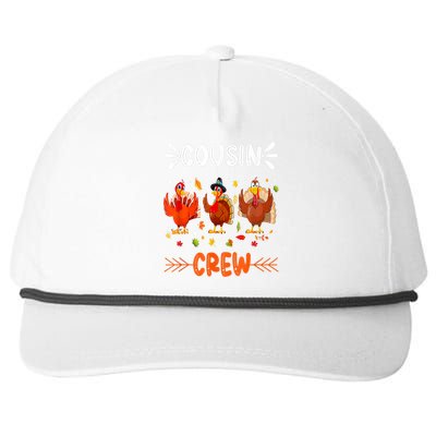 Cousin Crew Turkey Family Thanksgiving Pajamas Matching Great Gift Snapback Five-Panel Rope Hat