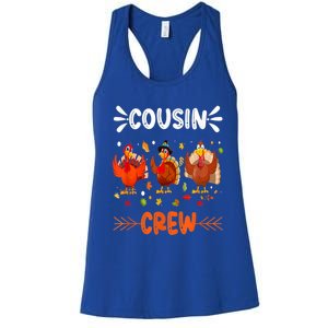 Cousin Crew Turkey Family Thanksgiving Pajamas Matching Great Gift Women's Racerback Tank