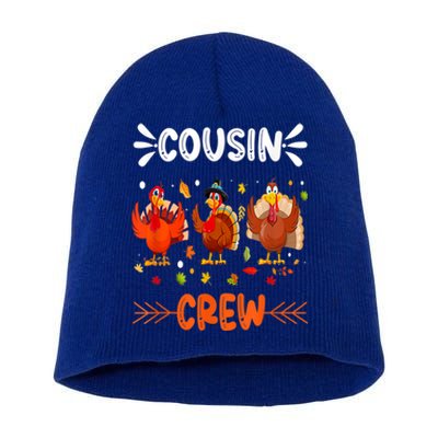 Cousin Crew Turkey Family Thanksgiving Pajamas Matching Great Gift Short Acrylic Beanie