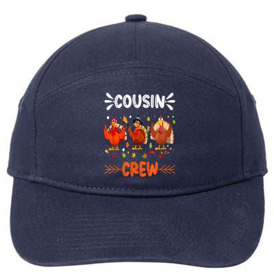 Cousin Crew Turkey Family Thanksgiving Pajamas Matching Great Gift 7-Panel Snapback Hat