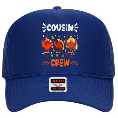 Cousin Crew Turkey Family Thanksgiving Pajamas Matching Great Gift High Crown Mesh Back Trucker Hat