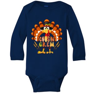 Cousin Crew Thanksgiving Turkey Fall Costume Family Great Gift Baby Long Sleeve Bodysuit