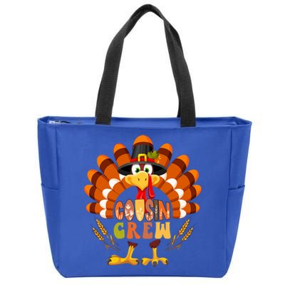 Cousin Crew Thanksgiving Turkey Fall Costume Family Gift Zip Tote Bag