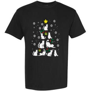 Cats Christmas Tree Cute Cat Lover Xmas Winter Garment-Dyed Heavyweight T-Shirt