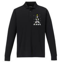 Cats Christmas Tree Cute Cat Lover Xmas Winter Performance Long Sleeve Polo