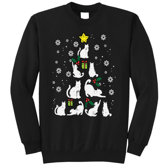 Cats Christmas Tree Cute Cat Lover Xmas Winter Sweatshirt