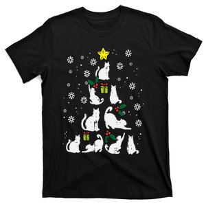 Cats Christmas Tree Cute Cat Lover Xmas Winter T-Shirt