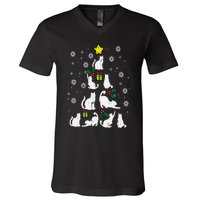 Cats Christmas Tree Cute Cat Lover Xmas Winter V-Neck T-Shirt