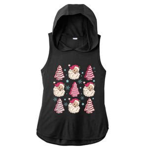 Coquette Christmas Tree Cake Santa Claus Christmas Bow Ladies PosiCharge Tri-Blend Wicking Draft Hoodie Tank