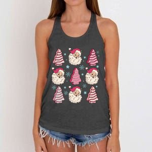 Coquette Christmas Tree Cake Santa Claus Christmas Bow Women's Knotted Racerback Tank