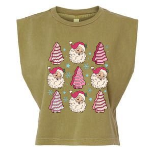 Coquette Christmas Tree Cake Santa Claus Christmas Bow Garment-Dyed Women's Muscle Tee