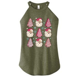 Coquette Christmas Tree Cake Santa Claus Christmas Bow Women's Perfect Tri Rocker Tank