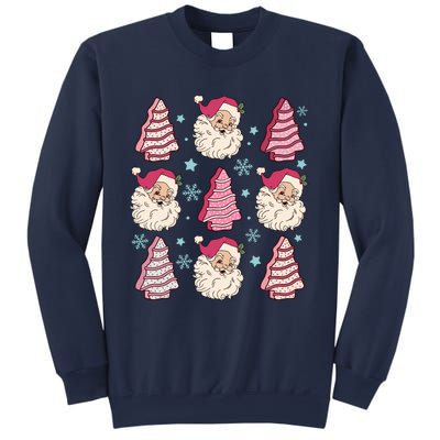 Coquette Christmas Tree Cake Santa Claus Christmas Bow Sweatshirt