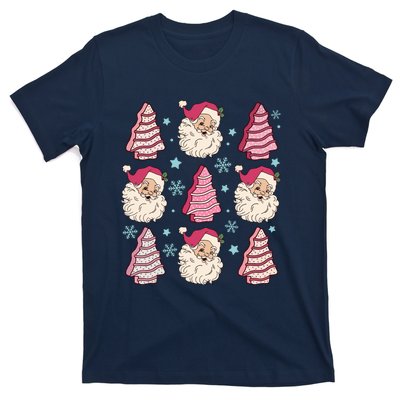 Coquette Christmas Tree Cake Santa Claus Christmas Bow T-Shirt