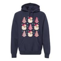 Coquette Christmas Tree Cake Santa Claus Christmas Bow Premium Hoodie