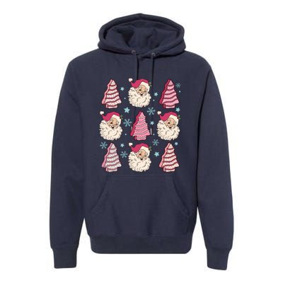 Coquette Christmas Tree Cake Santa Claus Christmas Bow Premium Hoodie