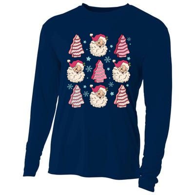 Coquette Christmas Tree Cake Santa Claus Christmas Bow Cooling Performance Long Sleeve Crew