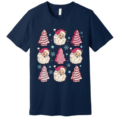 Coquette Christmas Tree Cake Santa Claus Christmas Bow Premium T-Shirt