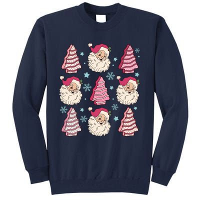 Coquette Christmas Tree Cake Santa Claus Christmas Bow Tall Sweatshirt