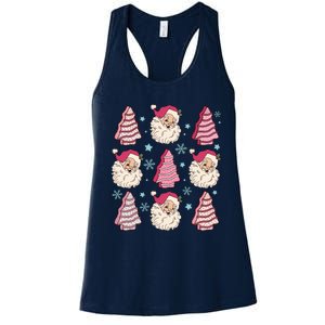 Coquette Christmas Tree Cake Santa Claus Christmas Bow Women's Racerback Tank