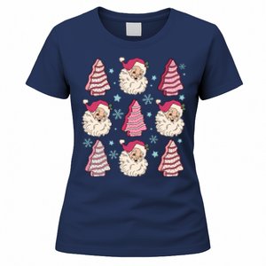 Coquette Christmas Tree Cake Santa Claus Christmas Bow Women's T-Shirt