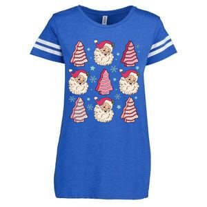 Coquette Christmas Tree Cake Santa Claus Christmas Bow Enza Ladies Jersey Football T-Shirt