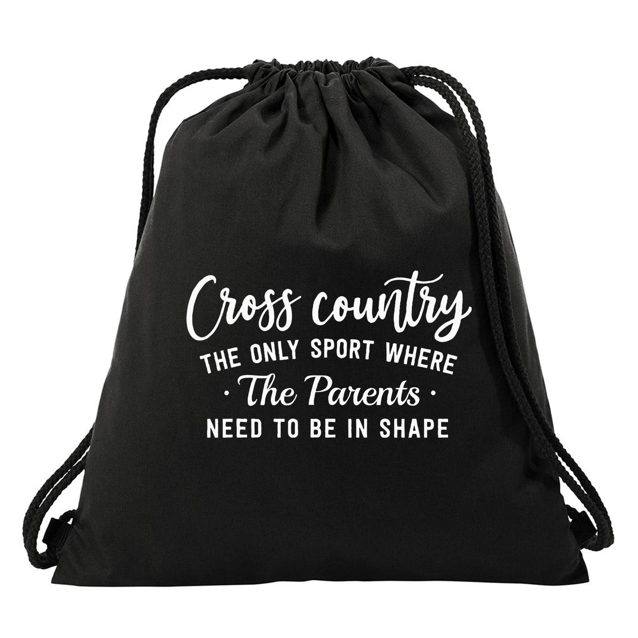 Cross Country The Only Sport Where The Parents Be In Shape Drawstring Bag