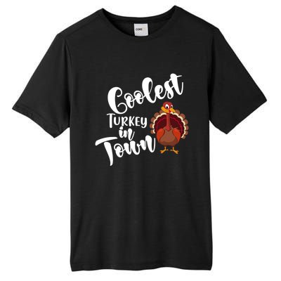 Cute Coolest Turkey In Town Thanksgiving Autumn Fall Design Cute Gift Tall Fusion ChromaSoft Performance T-Shirt