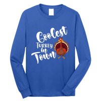 Cute Coolest Turkey In Town Thanksgiving Autumn Fall Design Cute Gift Long Sleeve Shirt