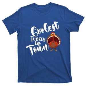 Cute Coolest Turkey In Town Thanksgiving Autumn Fall Design Cute Gift T-Shirt