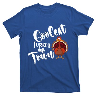 Cute Coolest Turkey In Town Thanksgiving Autumn Fall Design Cute Gift T-Shirt