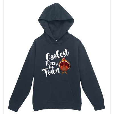 Cute Coolest Turkey In Town Thanksgiving Autumn Fall Design Cute Gift Urban Pullover Hoodie