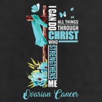 Christian Cross Teal Ribbon Survivor Fighter Ovarian Cancer Adult Drive Performance Visor