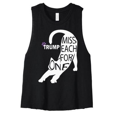 Cat Cute Trump One For Each Women's Racerback Cropped Tank