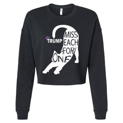 Cat Cute Trump One For Each Cropped Pullover Crew