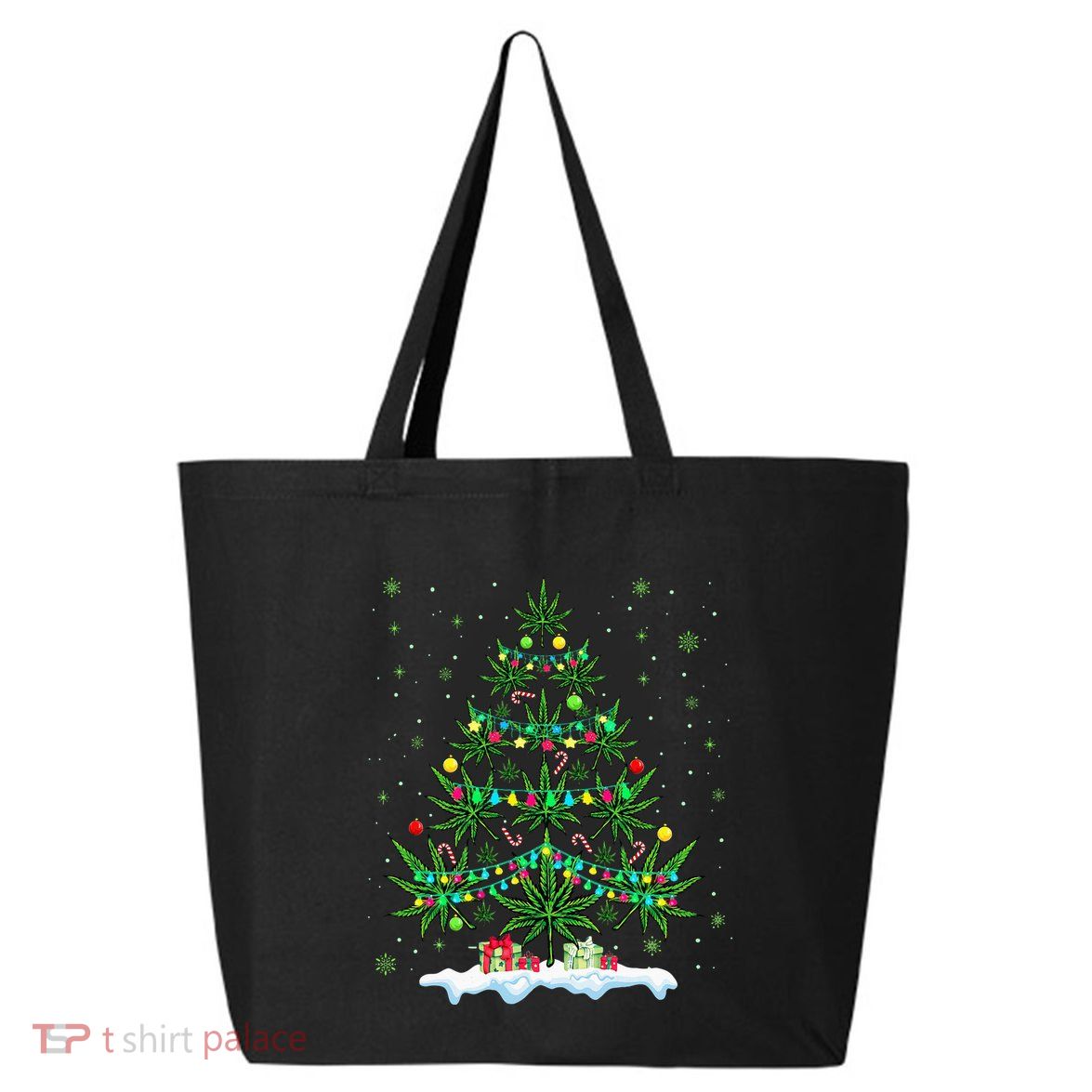 Cannabis Christmas Tree Xmas Funny Smoking Weed Marijuana 25L Jumbo Tote