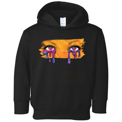 Crying Colorful Tears Sad Eyes Toddler Hoodie