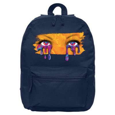 Crying Colorful Tears Sad Eyes 16 in Basic Backpack