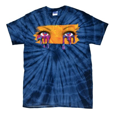 Crying Colorful Tears Sad Eyes Tie-Dye T-Shirt