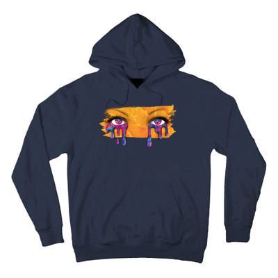 Crying Colorful Tears Sad Eyes Tall Hoodie